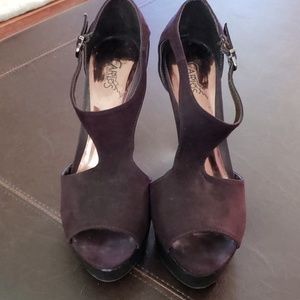 Carlos Santana Suede and Snake skin sandal